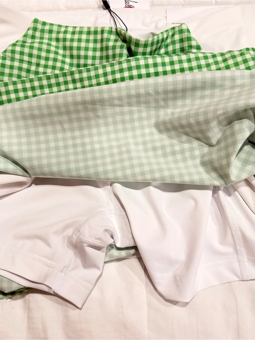 Walter Hagen Green and White Gingham Athletic Golf Skort NWT